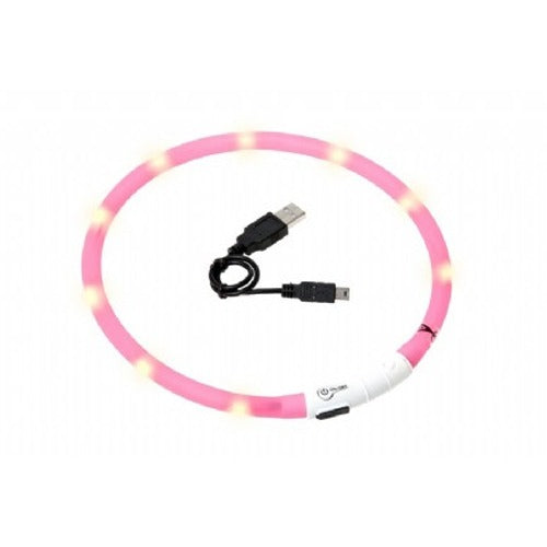 LED EASYDOG halsband - roze - inkortbaar 20 tot 70 CM - oplaadbaar LED EASYDOG halsband - roze - inkortbaar 20 tot 70 CM - oplaadbaar